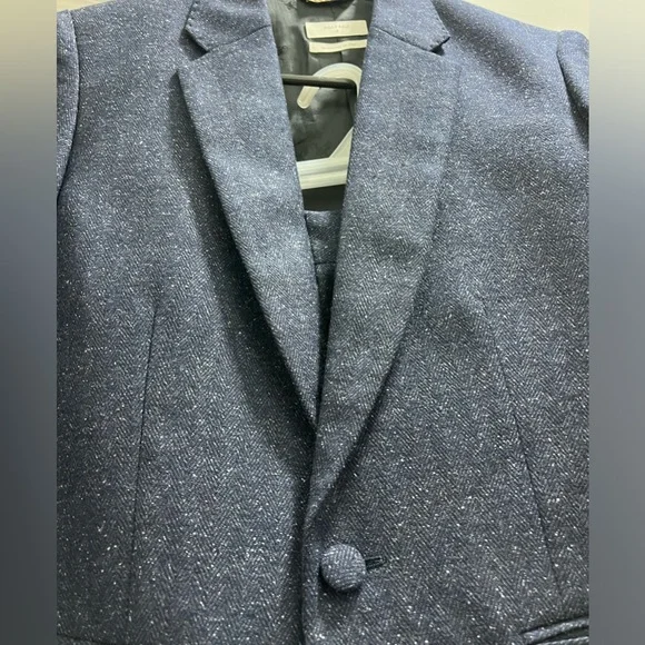 Billy Reid Women’s Navy Donegal Wool Silk Suit Size 4 NWOT - Picture 3 of 10